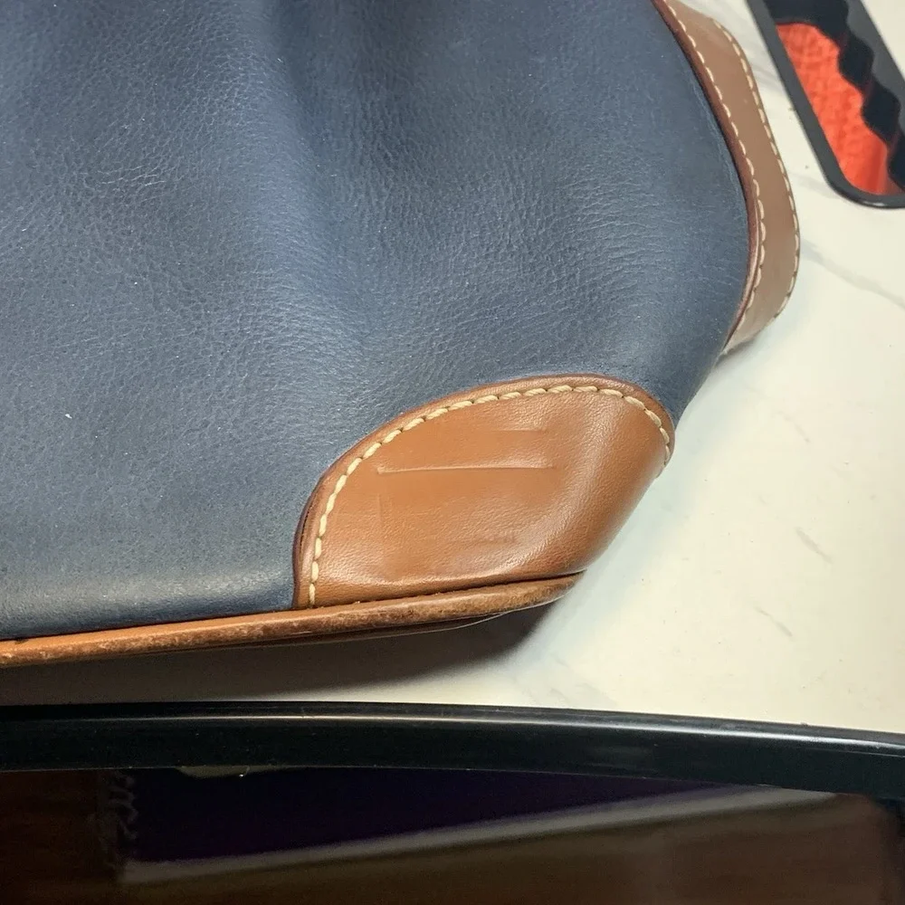 Dooney & Bourke Leather  Logo Lock Hobo Bag Blue